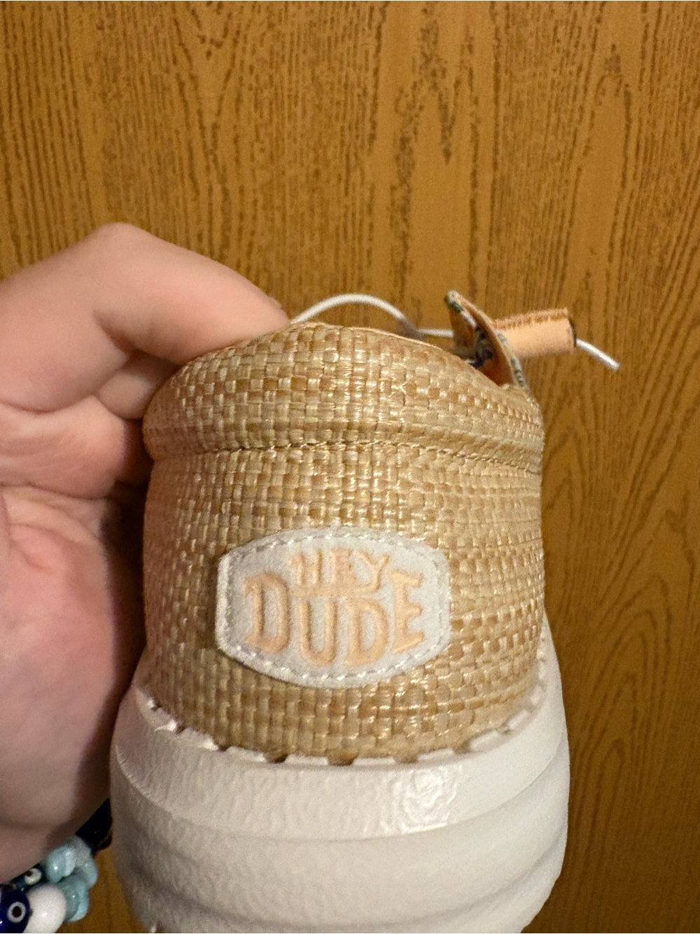 Hey Dude womens Tan Woven Slip-On Sneaker